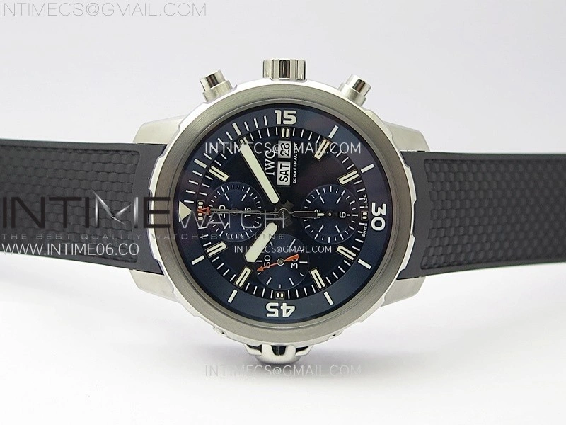 Aquatimer IW376805 SS APSF 1:1 Best Edition Blue Dial on Black Rubber Strap A7750