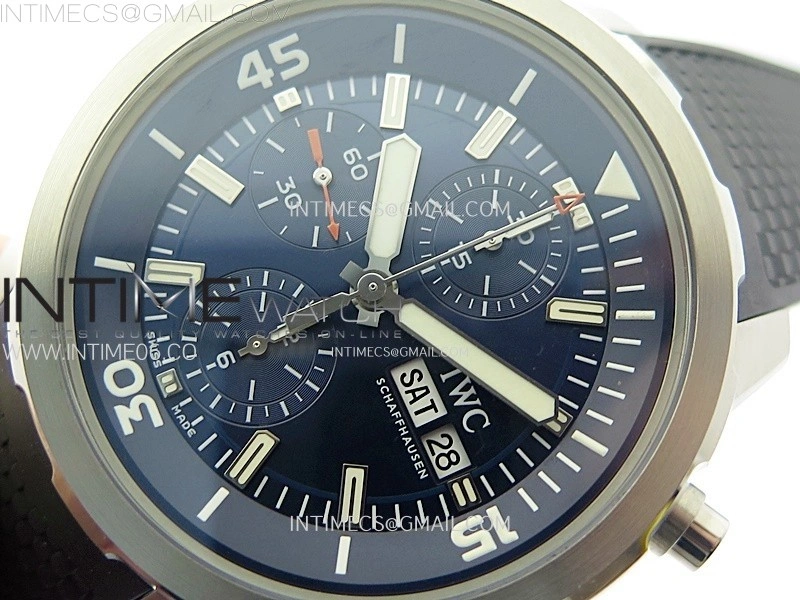 Aquatimer IW376805 SS APSF 1:1 Best Edition Blue Dial on Black Rubber Strap A7750