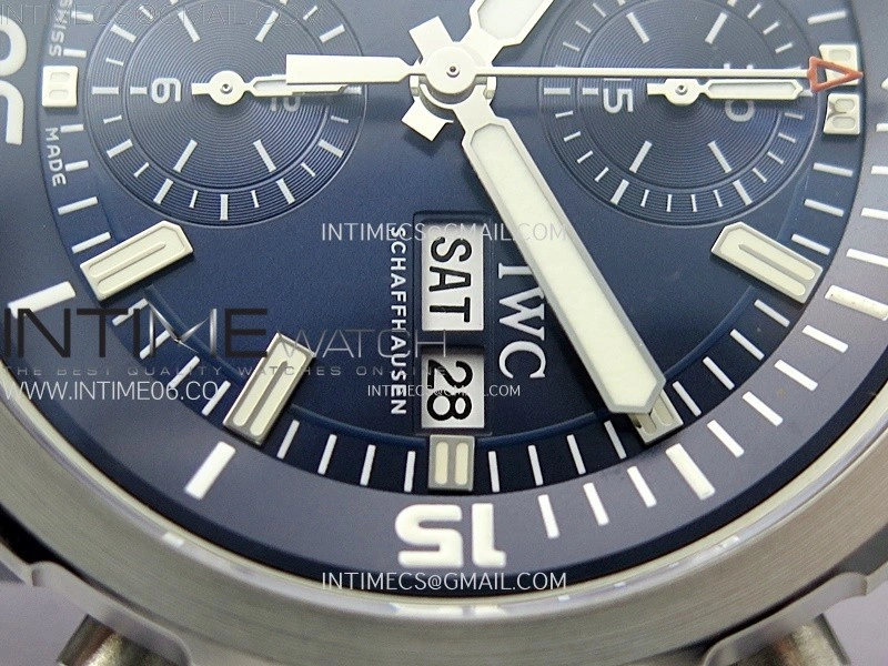 Aquatimer IW376805 SS APSF 1:1 Best Edition Blue Dial on Black Rubber Strap A7750
