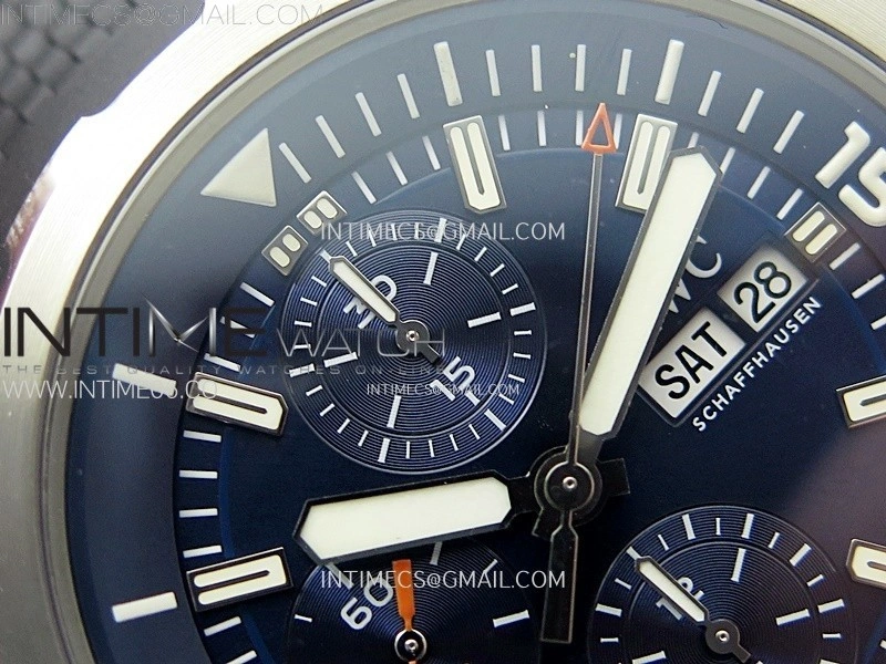 Aquatimer IW376805 SS APSF 1:1 Best Edition Blue Dial on Black Rubber Strap A7750