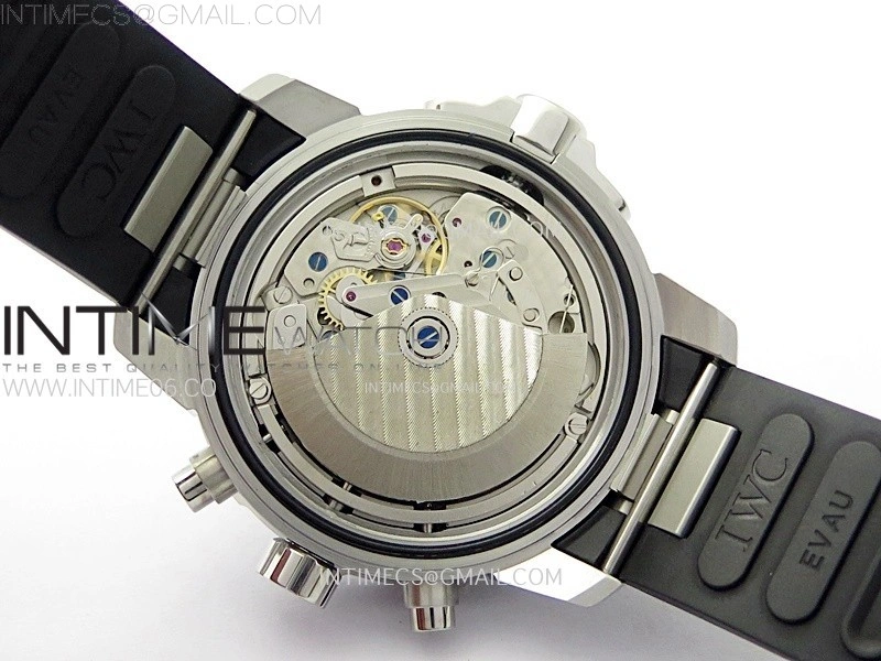 Aquatimer IW376805 SS APSF 1:1 Best Edition Blue Dial on Black Rubber Strap A7750