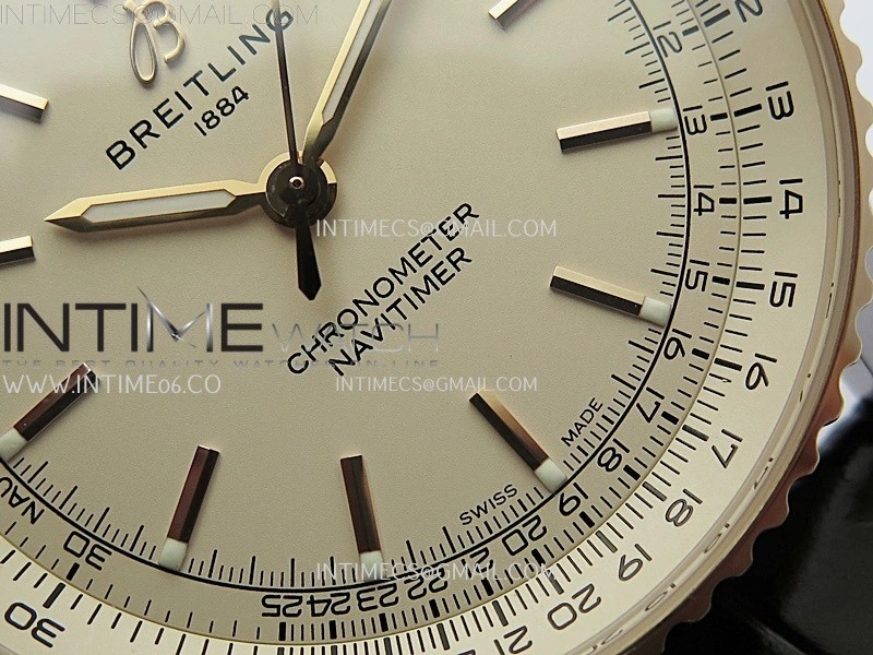 Navitimer 1 Automatic 41mm SS RG BLSF 1:1 Best Edition White Dial on Brown Leather Strap A2824