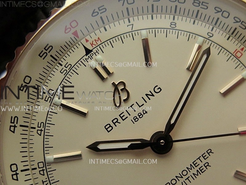 Navitimer 1 Automatic 41mm SS RG BLSF 1:1 Best Edition White Dial on Brown Leather Strap A2824