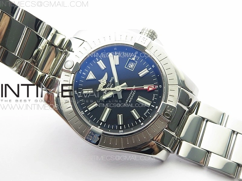 Avenger Automatic 43mm GMT SS B50 Best Edition Black Dial on SS Bracelet A2824