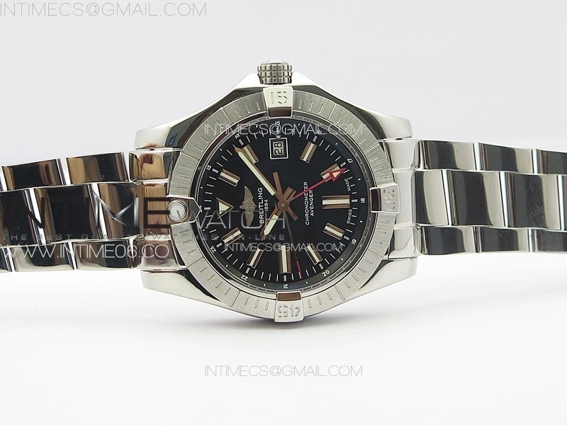 Avenger Automatic 43mm GMT SS B50 Best Edition Black Dial on SS Bracelet A2824