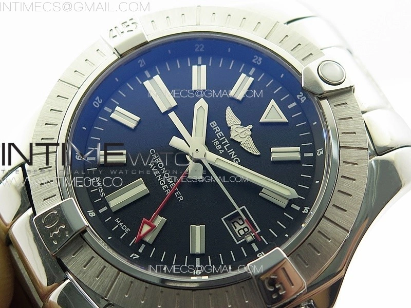 Avenger Automatic 43mm GMT SS B50 Best Edition Black Dial on SS Bracelet A2824