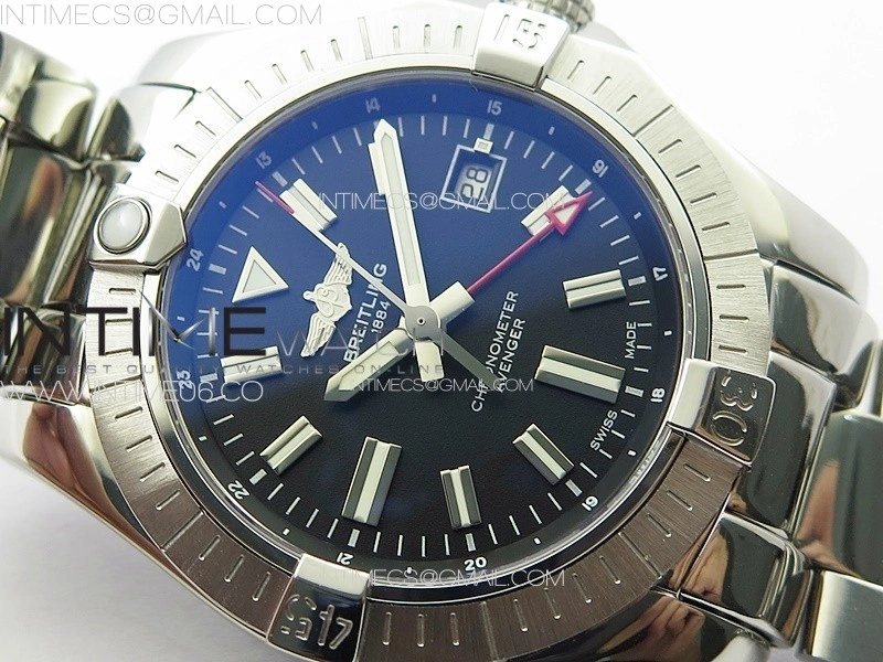 Avenger Automatic 43mm GMT SS B50 Best Edition Black Dial on SS Bracelet A2824