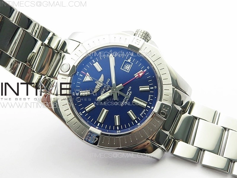 Avenger Automatic 43mm GMT SS B50 Best Edition Blue Dial on SS Bracelet A2824