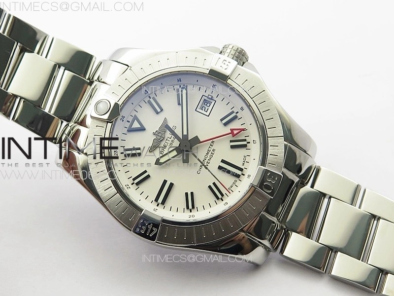 Avenger Automatic 43mm GMT SS B50 Best Edition White Dial on SS Bracelet A2824