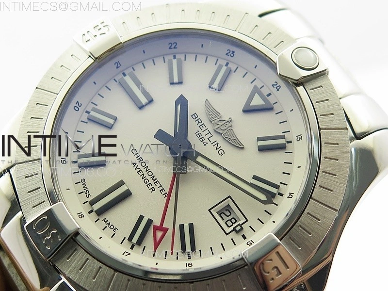 Avenger Automatic 43mm GMT SS B50 Best Edition White Dial on SS Bracelet A2824