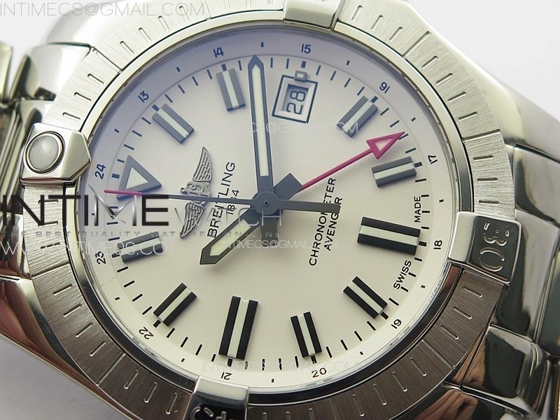 Avenger Automatic 43mm GMT SS B50 Best Edition White Dial on SS Bracelet A2824