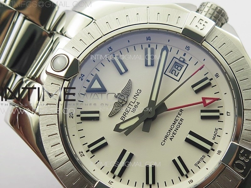 Avenger Automatic 43mm GMT SS B50 Best Edition White Dial on SS Bracelet A2824