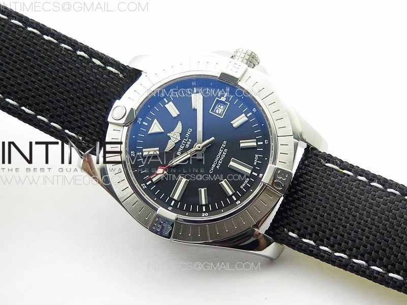 Avenger Automatic 43mm SS B50 Best Edition Black Dial on Black Nylon Strap A2824