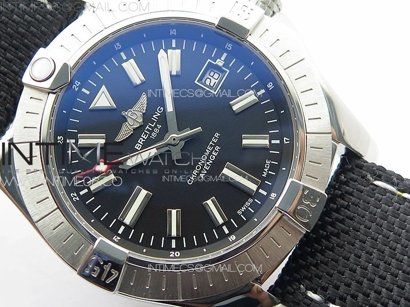 Avenger Automatic 43mm SS B50 Best Edition Black Dial on Black Nylon Strap A2824