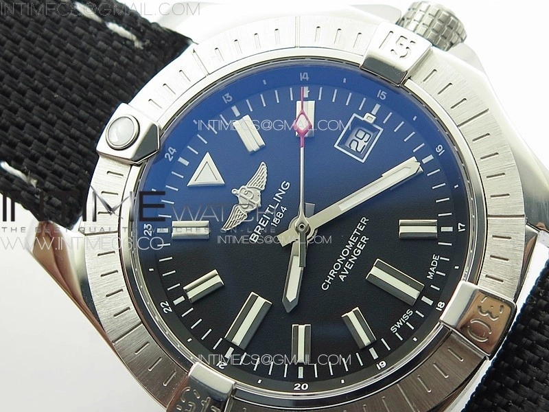 Avenger Automatic 43mm SS B50 Best Edition Black Dial on Black Nylon Strap A2824
