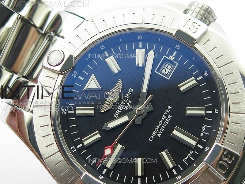 Avenger Automatic 43mm SS B50 Best Edition Black Dial on SS Bracelet A2824
