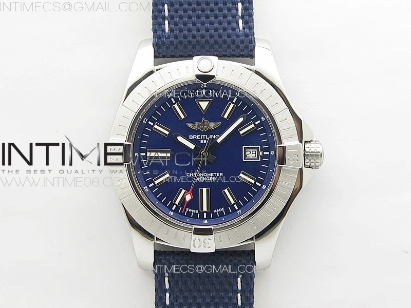 Avenger Automatic 43mm SS B50 Best Edition Blue Dial on Blue Nylon Strap A2824