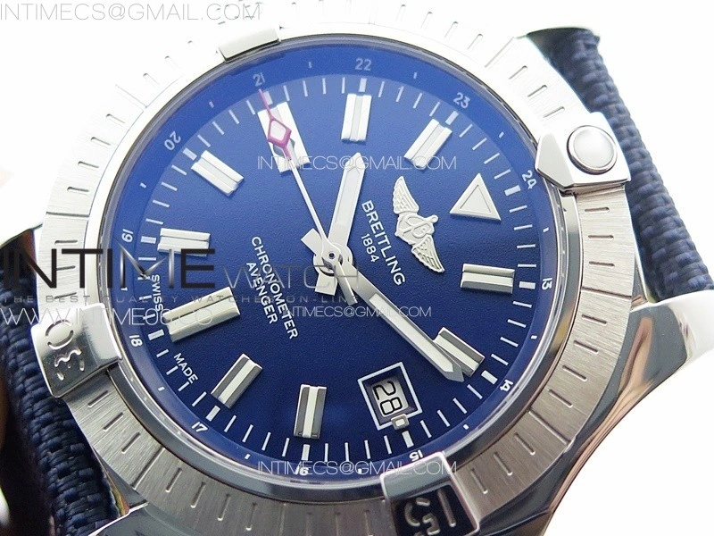 Avenger Automatic 43mm SS B50 Best Edition Blue Dial on Blue Nylon Strap A2824