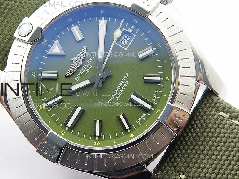 Avenger Automatic 43mm SS B50 Best Edition Green Dial on Green Nylon Strap A2824