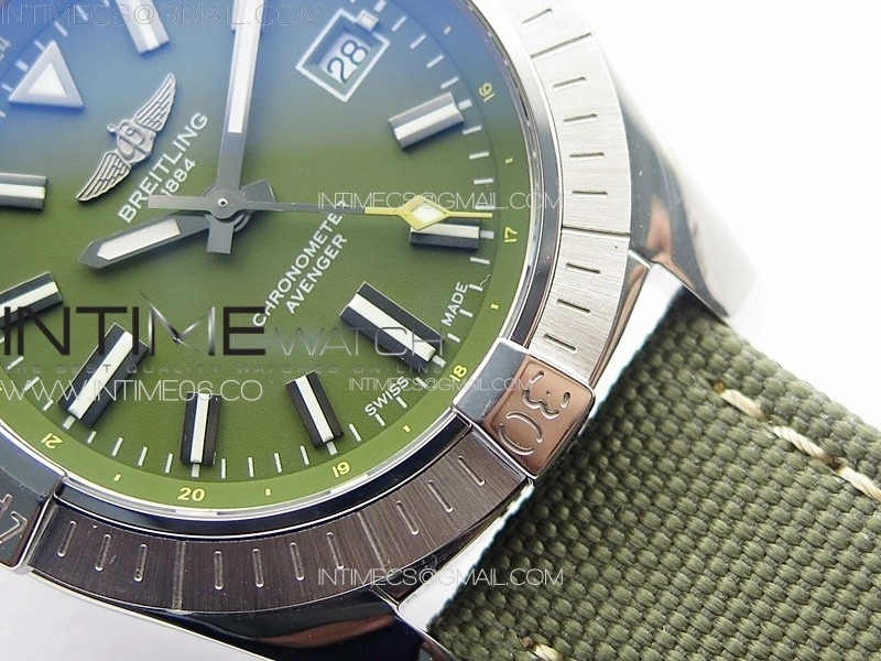 Avenger Automatic 43mm SS B50 Best Edition Green Dial on Green Nylon Strap A2824