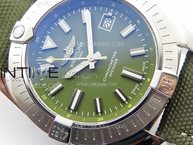 Avenger Automatic 43mm SS B50 Best Edition Green Dial on Green Nylon Strap A2824