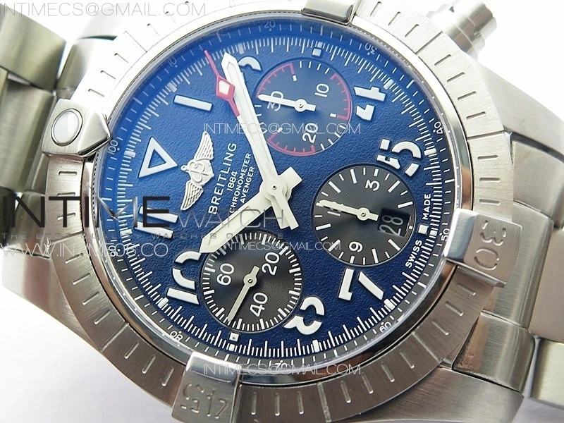 Avenger Chrono SS 369 Subdial B50 Blue Dial on SS Bracelet A7750