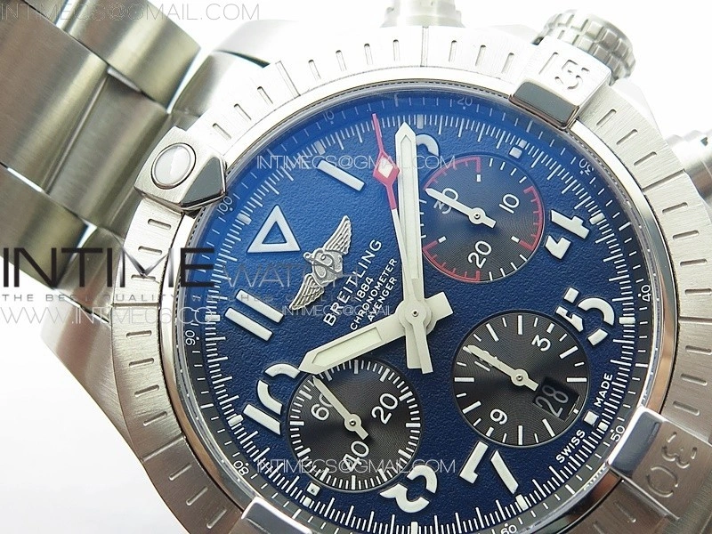 Avenger Chrono SS 369 Subdial B50 Blue Dial on SS Bracelet A7750