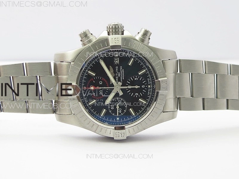 Avenger Chrono SS Red Second hand B50 Black Dial on SS Bracelet A7750
