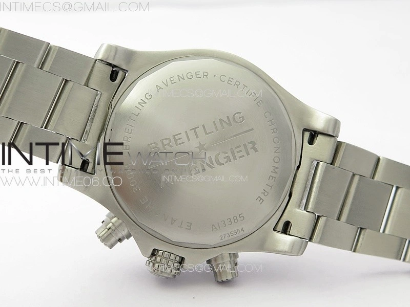 Avenger Chrono SS Yellow Second hand B50 Black Dial on SS Bracelet A7750