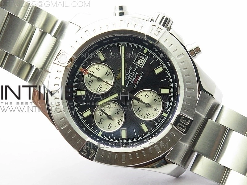 Avenger Chronograph 43mm SS B12F Best Edition Black Dial on SS Bracelet A7750