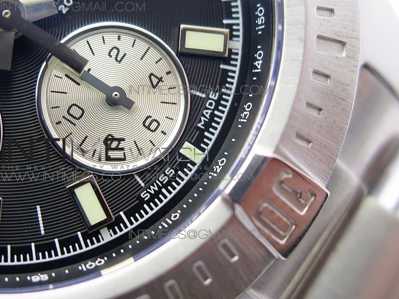 Avenger Chronograph 43mm SS B12F Best Edition Black Dial on SS Bracelet A7750