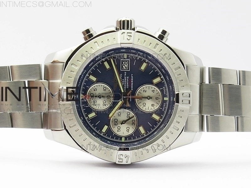 Avenger Chronograph 43mm SS B12F Best Edition Blue Dial on SS Bracelet A7750
