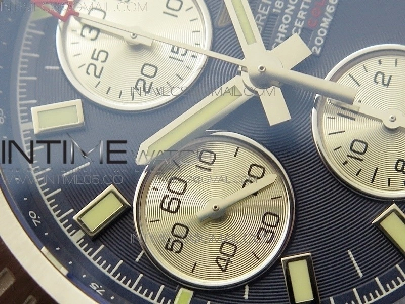 Avenger Chronograph 43mm SS B12F Best Edition Blue Dial on SS Bracelet A7750