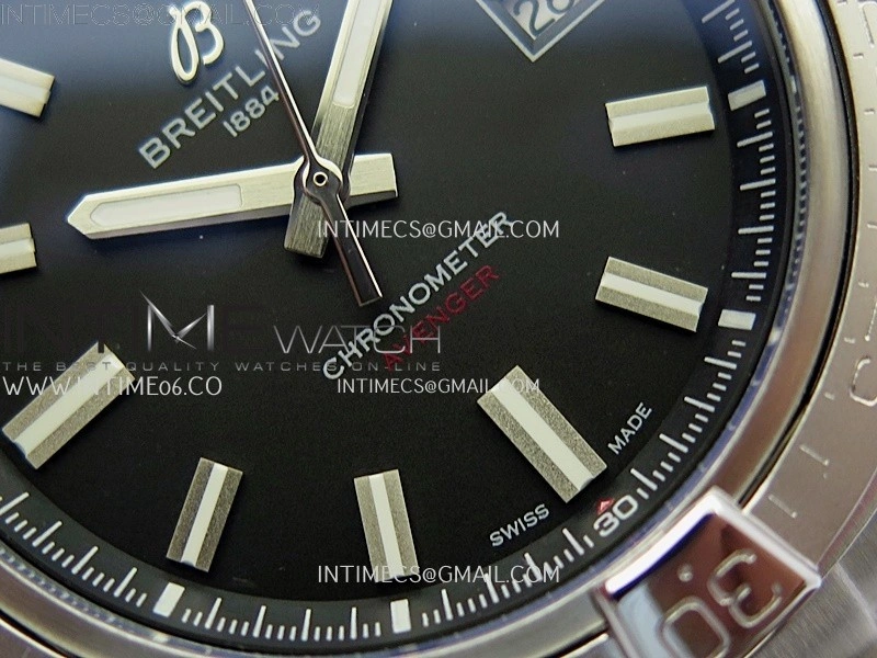 Avenger Chronometer 42mm SS BLSF 1:1 Best Version Black Dial On SS Bracelet A2824