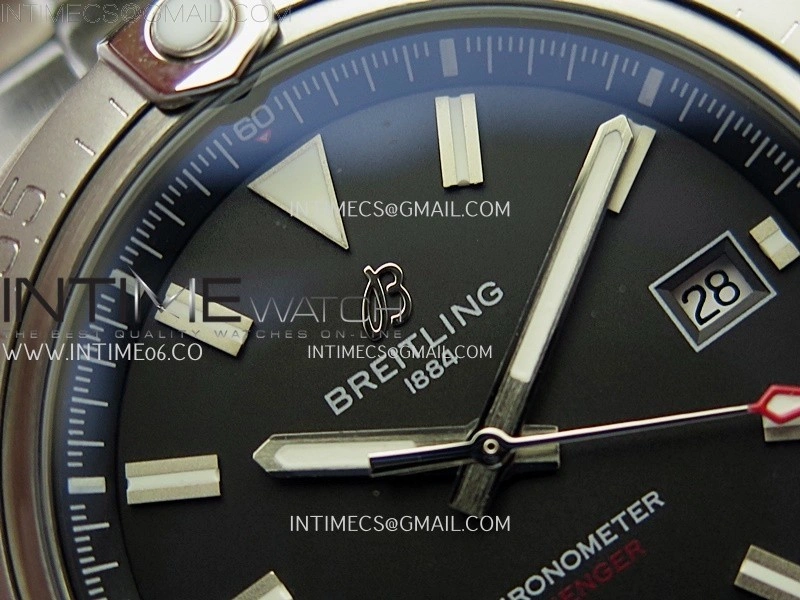 Avenger Chronometer 42mm SS BLSF 1:1 Best Version Black Dial On SS Bracelet A2824