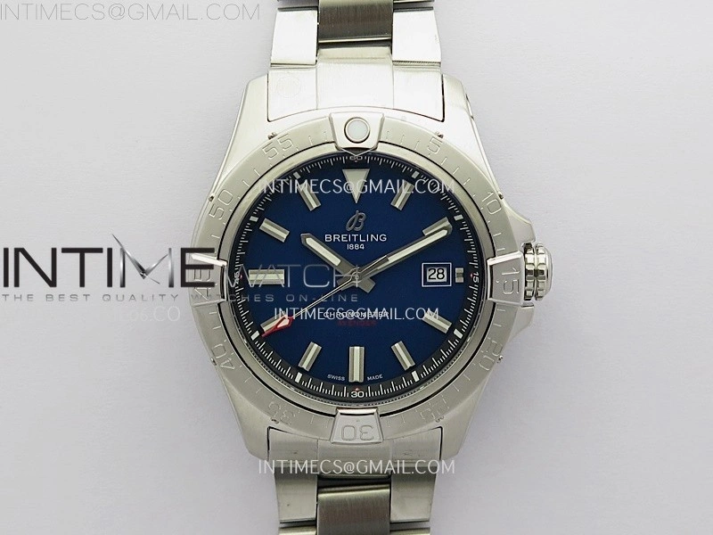 Avenger Chronometer 42mm SS BLSF 1:1 Best Version Blue Dial On SS Bracelet A2824
