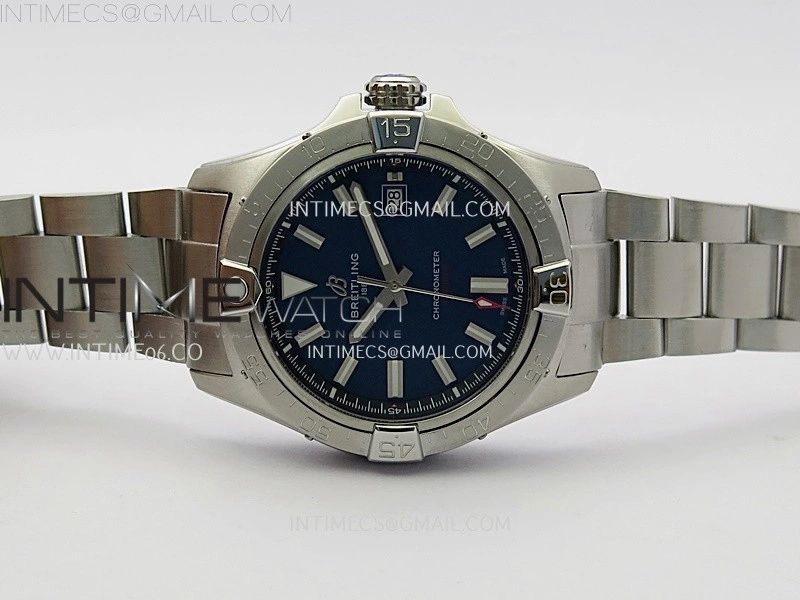 Avenger Chronometer 42mm SS BLSF 1:1 Best Version Blue Dial On SS Bracelet A2824