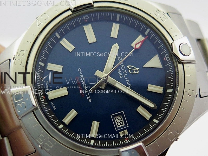 Avenger Chronometer 42mm SS BLSF 1:1 Best Version Blue Dial On SS Bracelet A2824