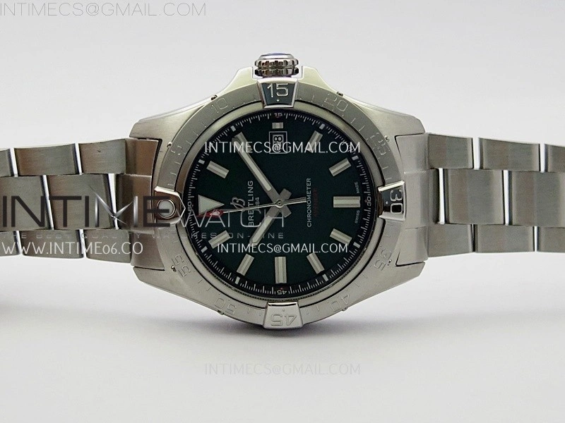 Avenger Chronometer 42mm SS BLSF 1:1 Best Version Green Dial On SS Bracelet A2824