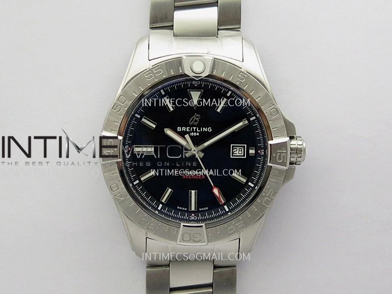 Avenger Chronometer 44mm SS B50 Best Version Black Dial On SS Bracelet A2836