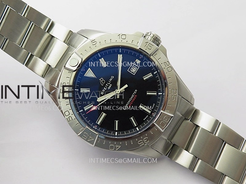 Avenger Chronometer 44mm SS B50 Best Version Black Dial On SS Bracelet A2836