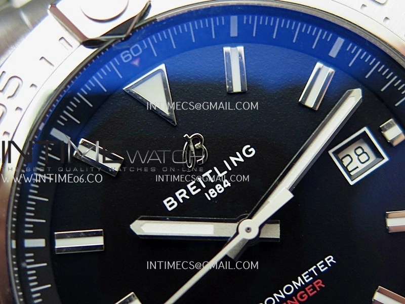 Avenger Chronometer 44mm SS B50 Best Version Black Dial On SS Bracelet A2836