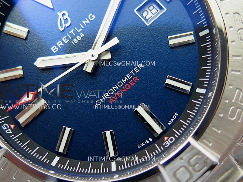 Avenger Chronometer 44mm SS B50 Best Version Blue Dial On SS Bracelet A2836