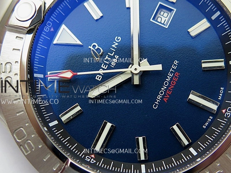 Avenger Chronometer 44mm SS B50 Best Version Blue Dial On SS Bracelet A2836