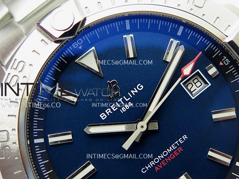 Avenger Chronometer 44mm SS B50 Best Version Blue Dial On SS Bracelet A2836