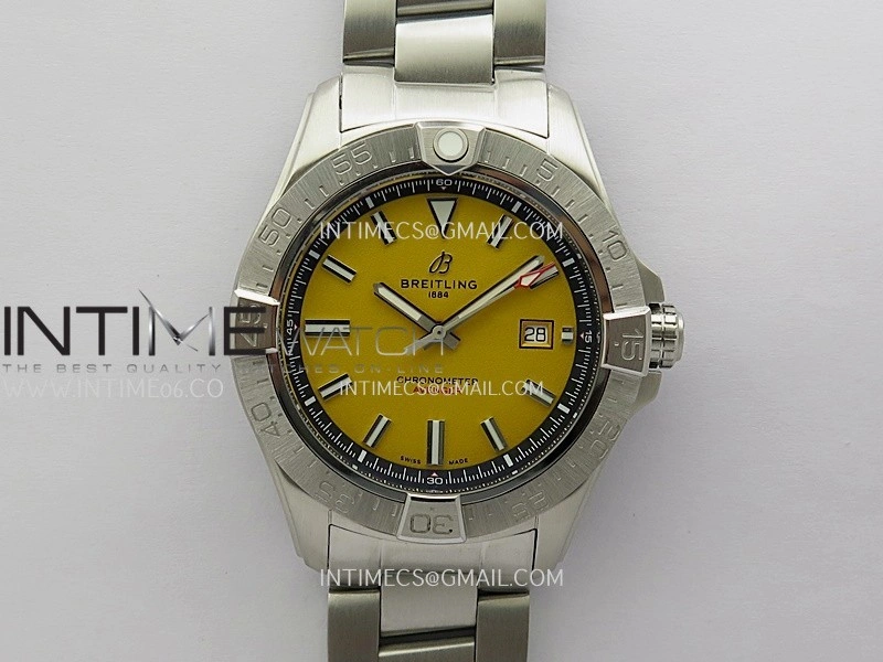 Avenger Chronometer 44mm SS B50 Best Version Yellow Dial On SS Bracelet A2836