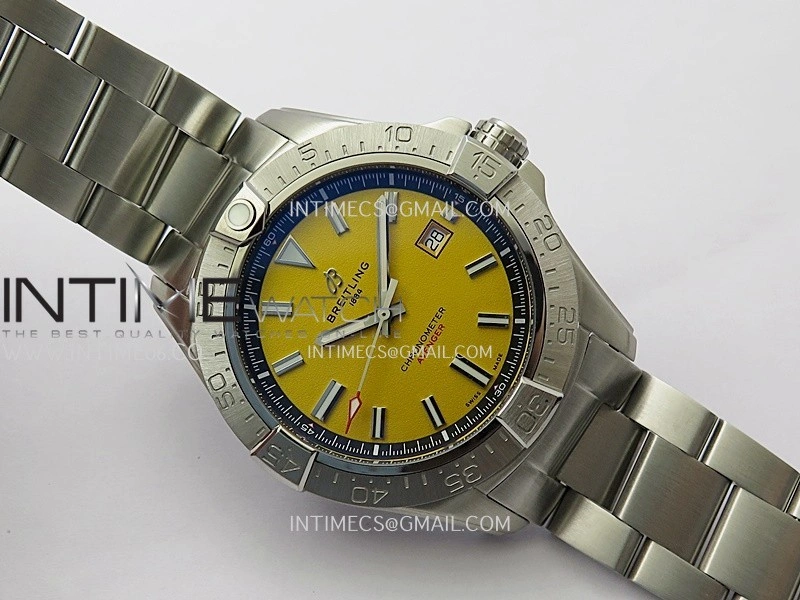 Avenger Chronometer 44mm SS B50 Best Version Yellow Dial On SS Bracelet A2836