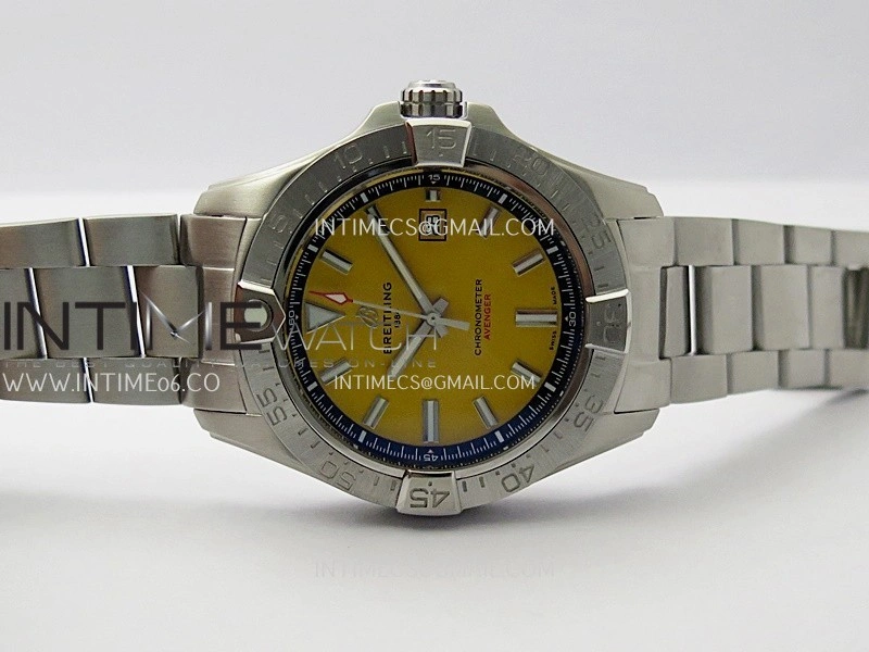 Avenger Chronometer 44mm SS B50 Best Version Yellow Dial On SS Bracelet A2836