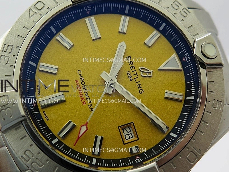 Avenger Chronometer 44mm SS B50 Best Version Yellow Dial On SS Bracelet A2836