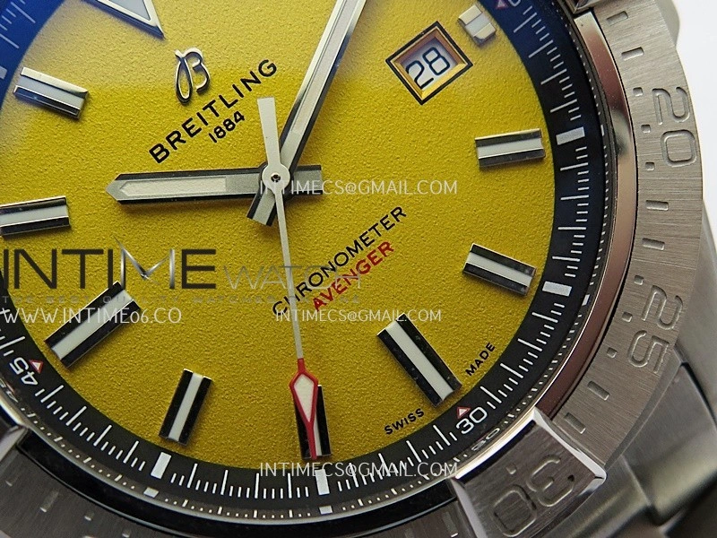 Avenger Chronometer 44mm SS B50 Best Version Yellow Dial On SS Bracelet A2836